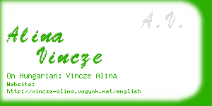 alina vincze business card